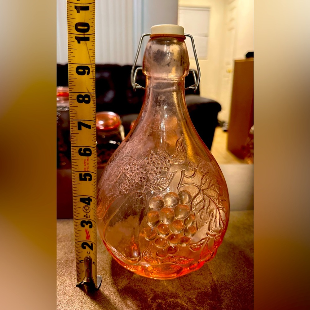 Vintage 1950's Casadis Milano Pink (Depression)  Glass - Wine Decanter